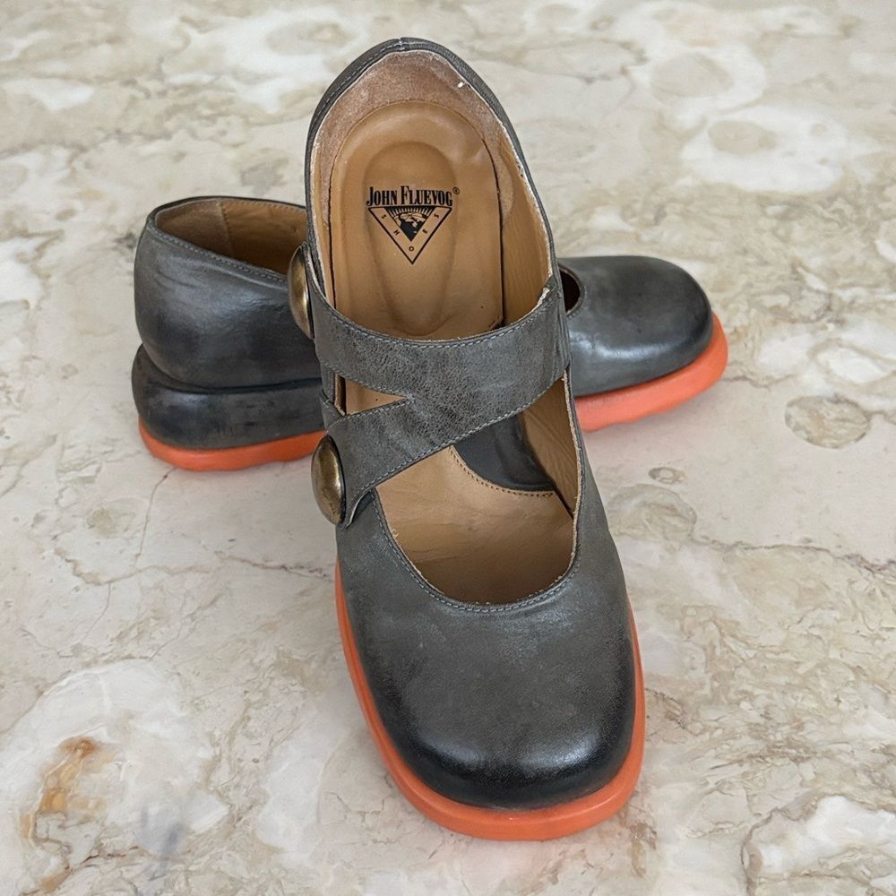 John Fluevog Unity Trina Leather Mary Jane Shoes Rare Vintage